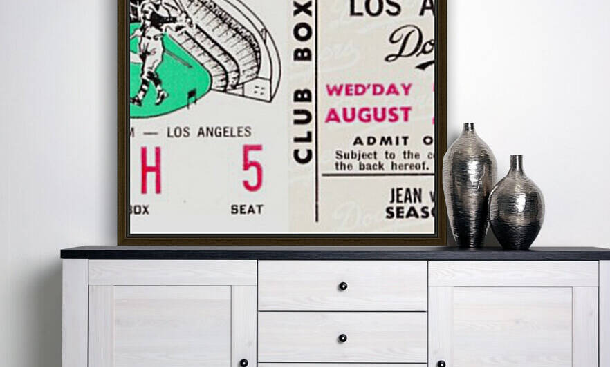 1966 LA Dodgers Baseball Ticket Stub Art by Row One Brand