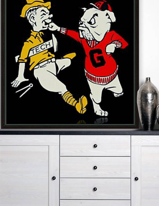 Punching Georgia Bulldog Art by Row One Brand