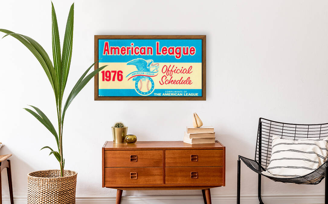 1976 American League Schedule Art by Row One Brand