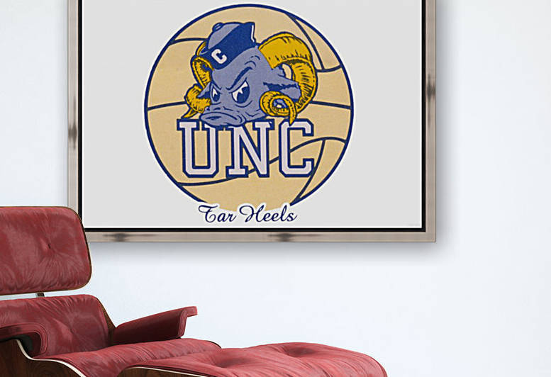 1982 North Carolina Tar Heels Basketball Art by Row One Brand