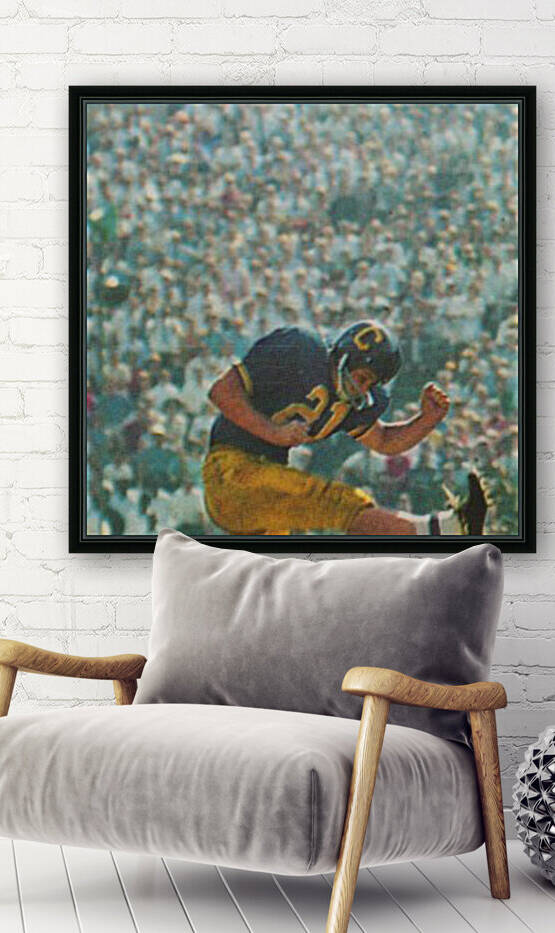 1965 College Football Photo California Bears Kickoff Punter Art by Row One Brand