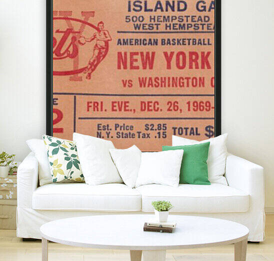 New York Nets Ticket Stub Basketball Art_Vintage Sports Wall Art by Row One Brand