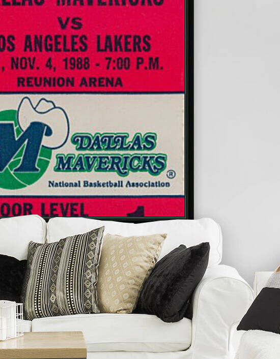 Dallas Mavericks Basketball Ticket Stub Wall Art Print_Sports Ticket Reproduction by Row One Brand