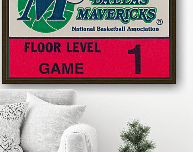 Vintage Dallas Mavericks Wall Art_Ticket Stub Artwork Reproduction by Row One Brand