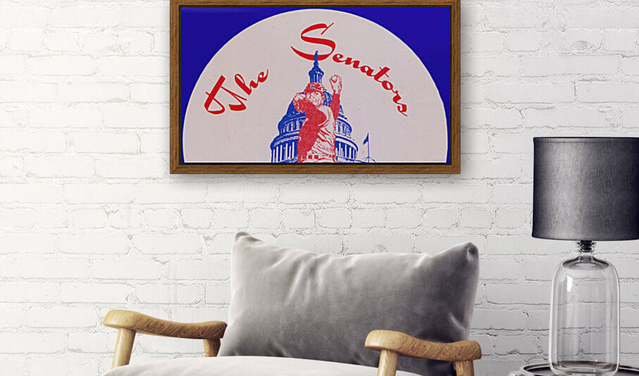 Vintage Baseball Artwork 1950s Washington Senators Art by Row One Brand