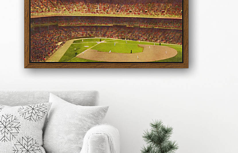 Vintage Baseball Stadium Watercolor Style Art by Row One Brand