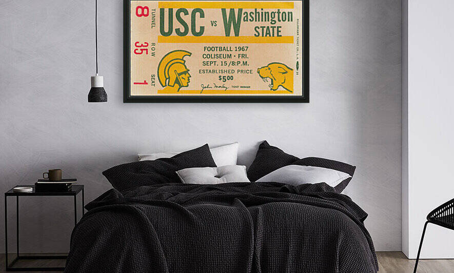 1967_College_Football_USC vs. Washington State_Los Angeles Coliseum_College Football Art by Row One Brand