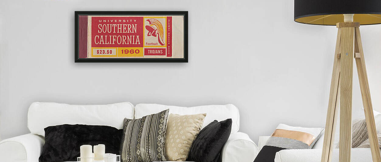 1960 College Football Season Ticket Art USC Trojans Alumni Season Book Reproduction Art by Row One Brand