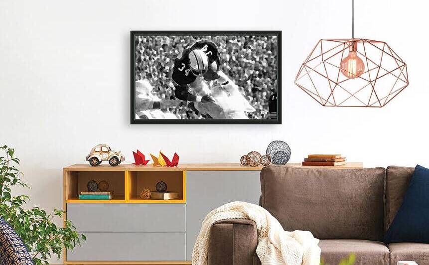 Bo Jackson Touchdown Dive Black and White by Row One Brand