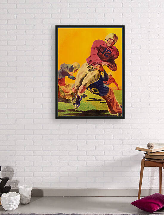 Vintage Football Watercolor Art Print by Row One Brand