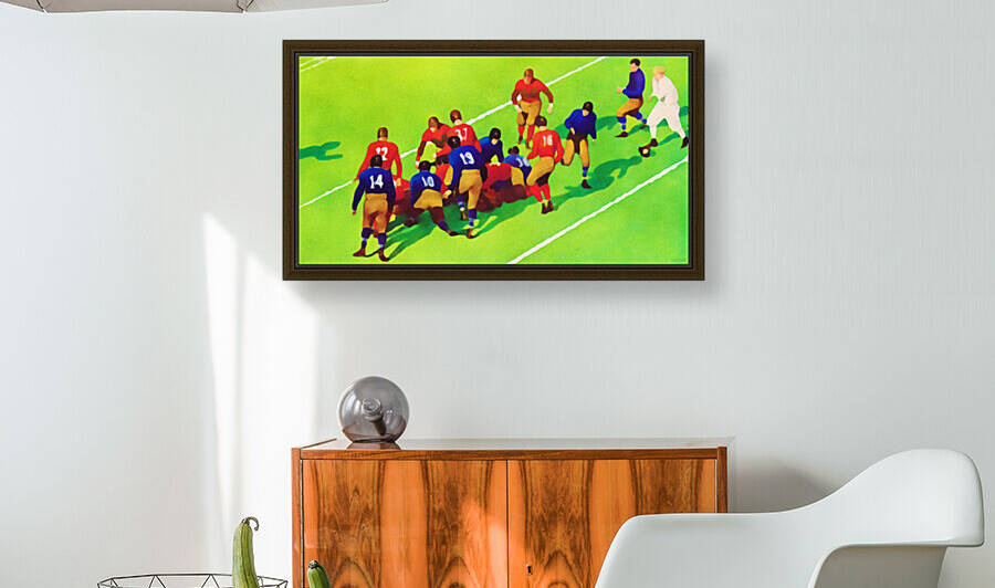 Vintage Football Art Sunny Day Gridiron Artwork by Row One Brand