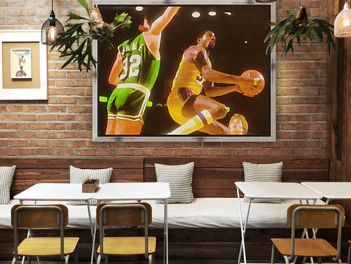 Magic Johnson Art Watercolor Style_Basketball Art Print Print by Row One Brand