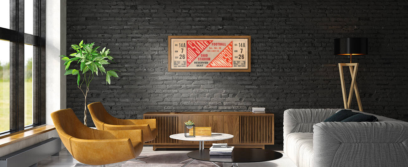1944 Ohio State vs. Minnesota Football Ticket Art by Row One Brand