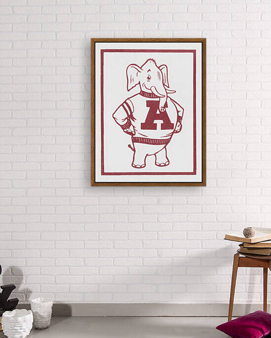Vintage University of Alabama Elephant Art Reproduction Poster by Row One Brand