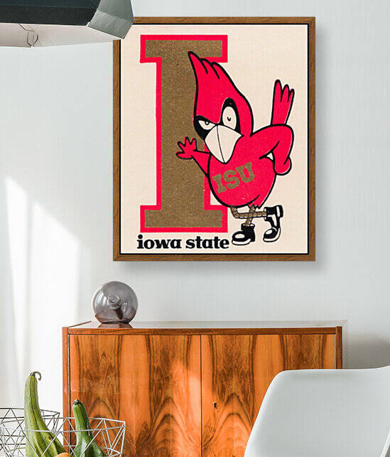 Vintage Iowa State Cartoon Art by Row One Brand