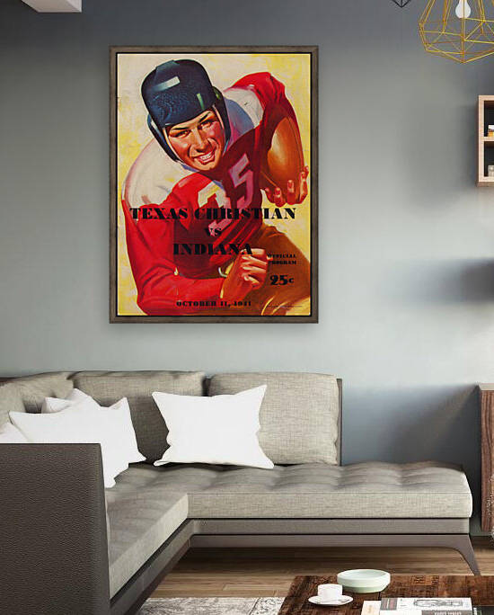 1941 Texas Christian vs. Indiana Football Cover Art by Row One Brand