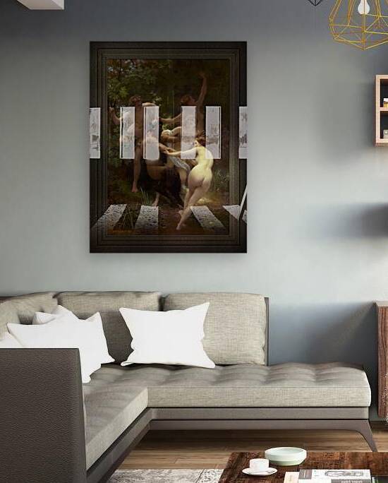 Nymphs and Satyr by William-Adolphe Bouguereau Old Masters Reproduction by xzendor7