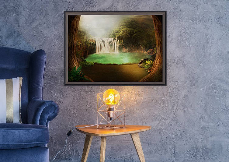 background image waterfall jungle by Shamudy