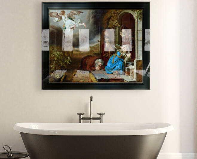 The Angel Taking Leave of Tobit and His Family by Jan Victors Old Masters Reproduction by xzendor7