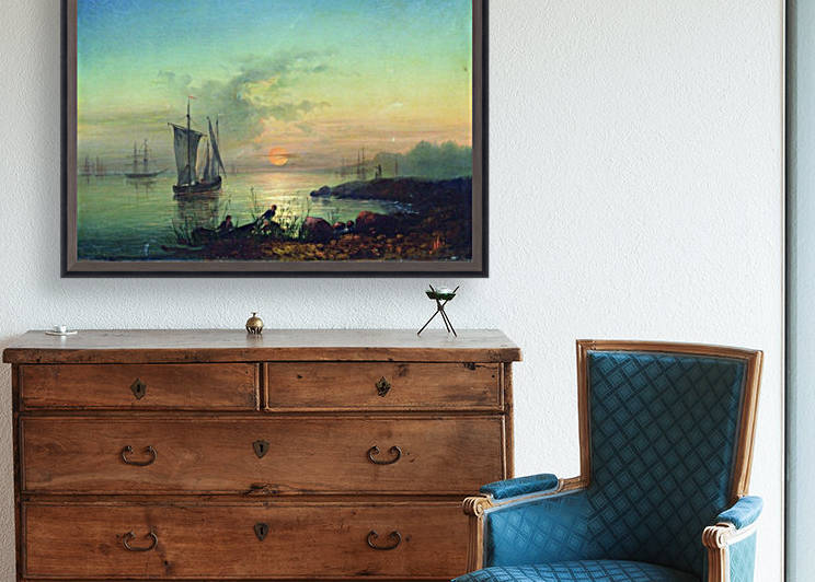 Sunset on the beach by Alexey Bogolyubov