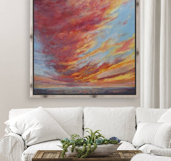 WALKING UNDER SUNSET SKY original skyscape painting by WALKING UNDER SUNSET SKY original skyscape painting