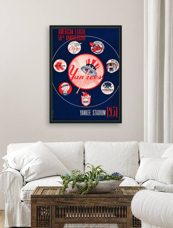 1951 New York Yankees Baseball Program Art  by Row One Brand