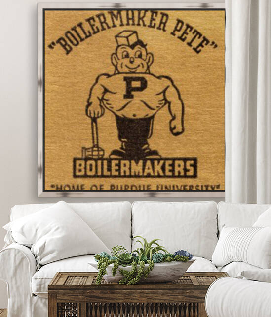 Vintage Purdue Boilermaker Pete Art by Row One Brand