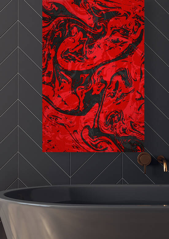 Black & Red Marble II by ARTenyo art