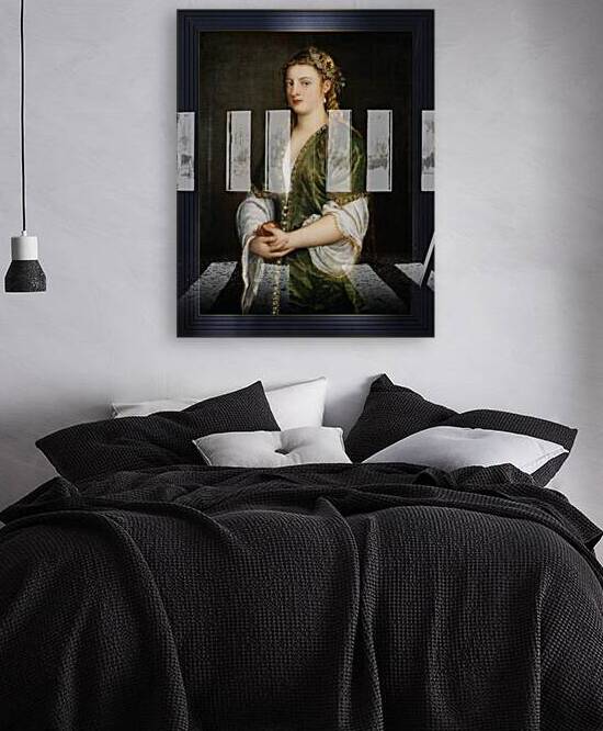 Portrait Of A Lady by Tiziano Vecellio Titian Old Masters Reproduction by xzendor7