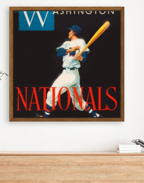1952 Washington Nationals Baseball Art by Row One Brand