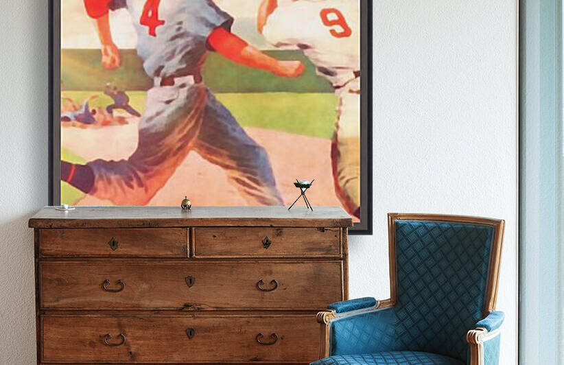 Baseball Sports Watercolor Art  by Row One Brand