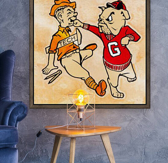 Vintage Georgia Bulldog Art by Row One Brand