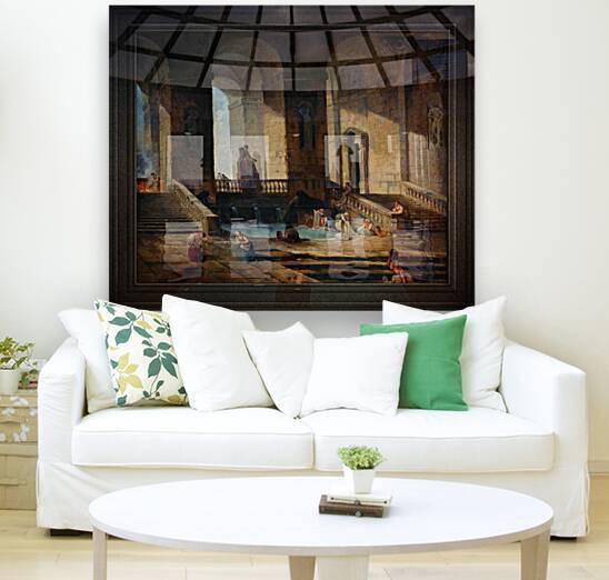 Washerwomen In A Roman Architecture by Hubert Robert Old Masters Reproduction by xzendor7