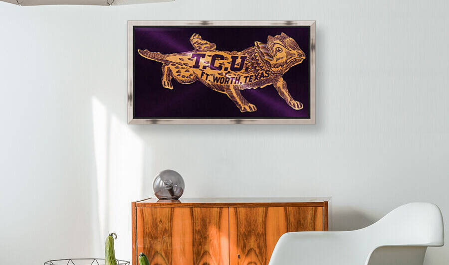 Vintage TCU Horned Frog Art by Row One Brand