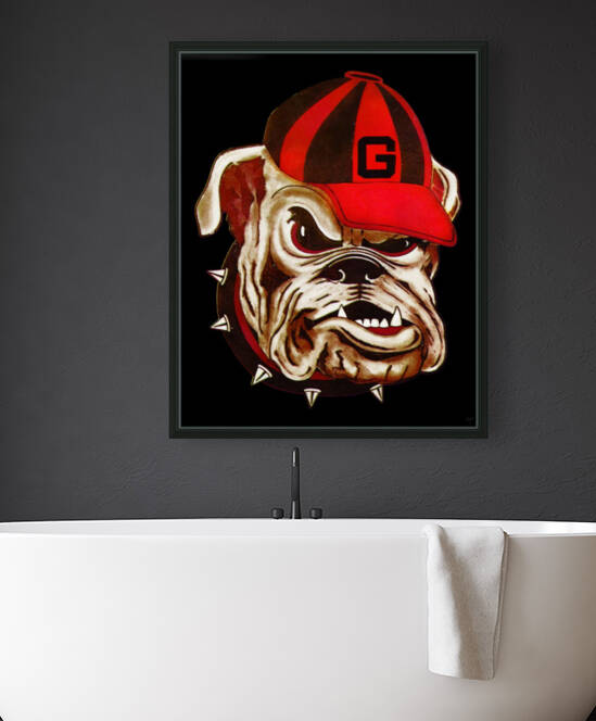 1966 Vintage Georgia Bulldog Art  by Row One Brand