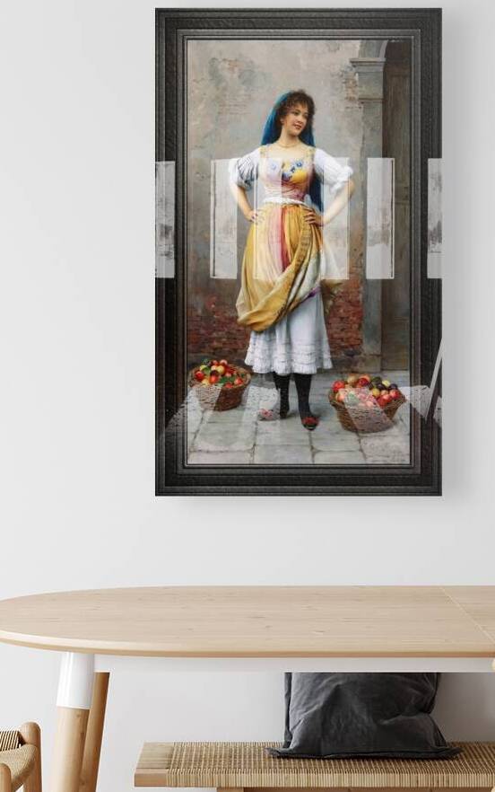 The Market Girl by Eugene de Blaas Classical Art Old Masters Reproduction by xzendor7