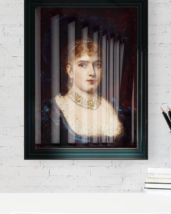 Bildnis einer Dame in blauem Kleid mit Hut by Anton Ebert Old Masters Classical Fine Art Reproduction by xzendor7