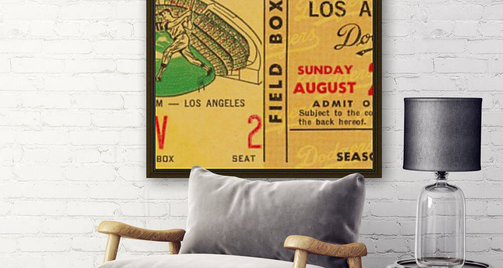 1967 LA Dodgers vs. Atlanta Braves Baseball Ticket Canvas by Row One Brand