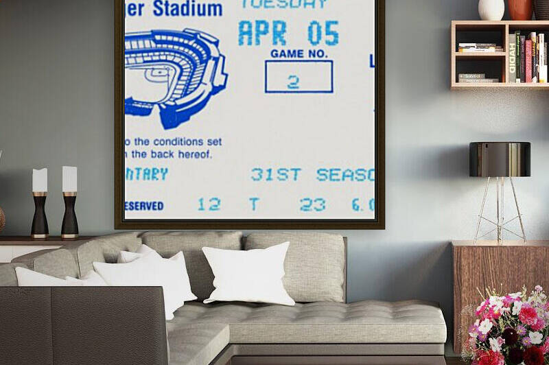 1988 LA Dodgers vs. Giants Baseball Ticket Canvas  by Row One Brand