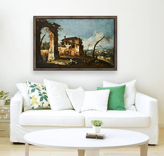 Capriccio View with Ruins of an Arch and Farmhouses by Michele Marieschi