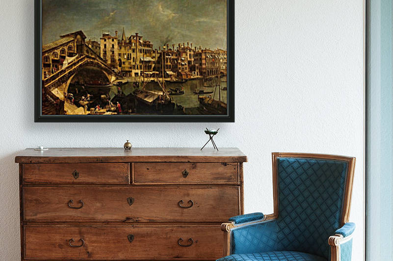 The Rialto Bridge from the Riva del Vin by Michele Marieschi