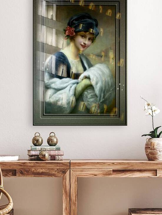 Girl With A Fur Muff by Francois Martin-Kavel Art Nouveau Old Masters Reproduction by xzendor7