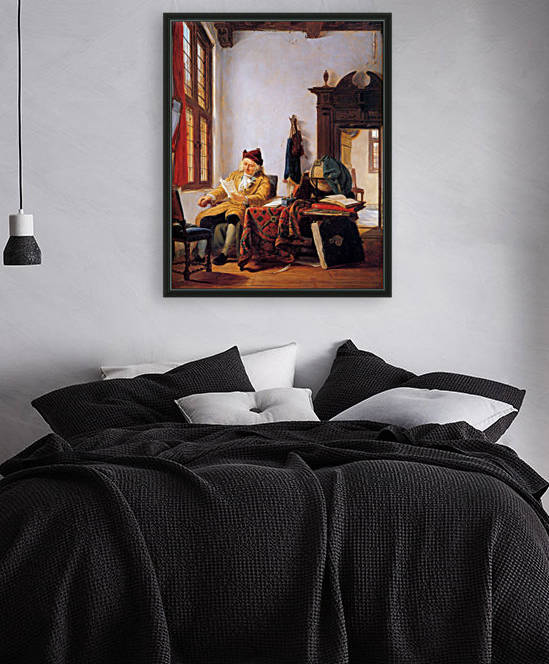 Merchant at a table near window by Abraham van Strij