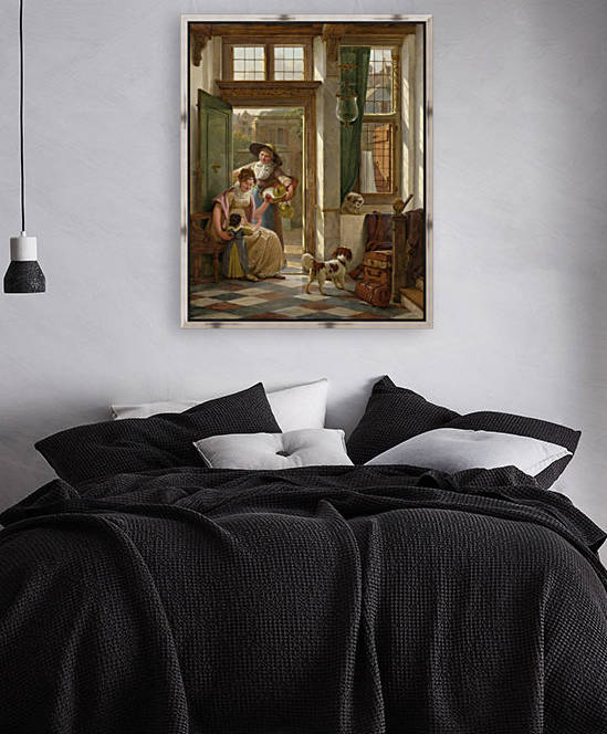 A Candle Saleswoman at the Door by Abraham van Strij