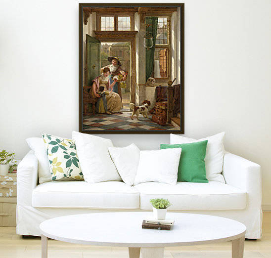 Een kersenverkoopster aan de deur by Abraham van Strij