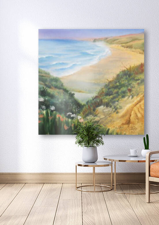 Ocean Shore Through The Hills by Irina Sztukowski