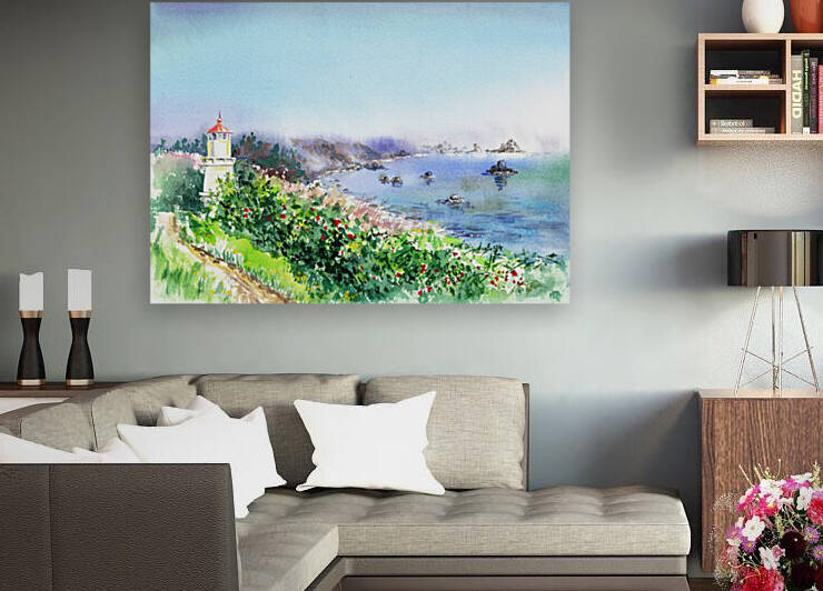 Lighthouse Trinidad California by Irina Sztukowski