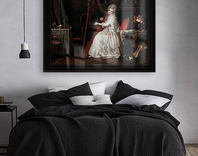 A Lady Playing on the Harp by Richard Cosway Old Masters Classical Art Reproduction by xzendor7