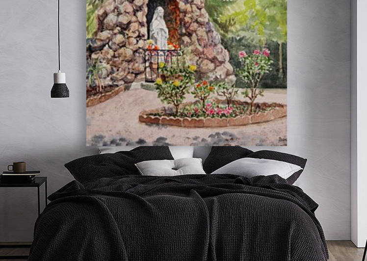 Crockett California Saint Rose Of Lima Church Grotto by Irina Sztukowski