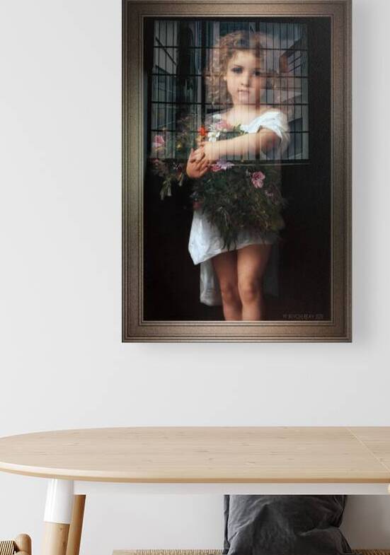 Little Girl With Flowers by William-Adolphe Bouguereau Classical Art Old Masters Reproduction by xzendor7